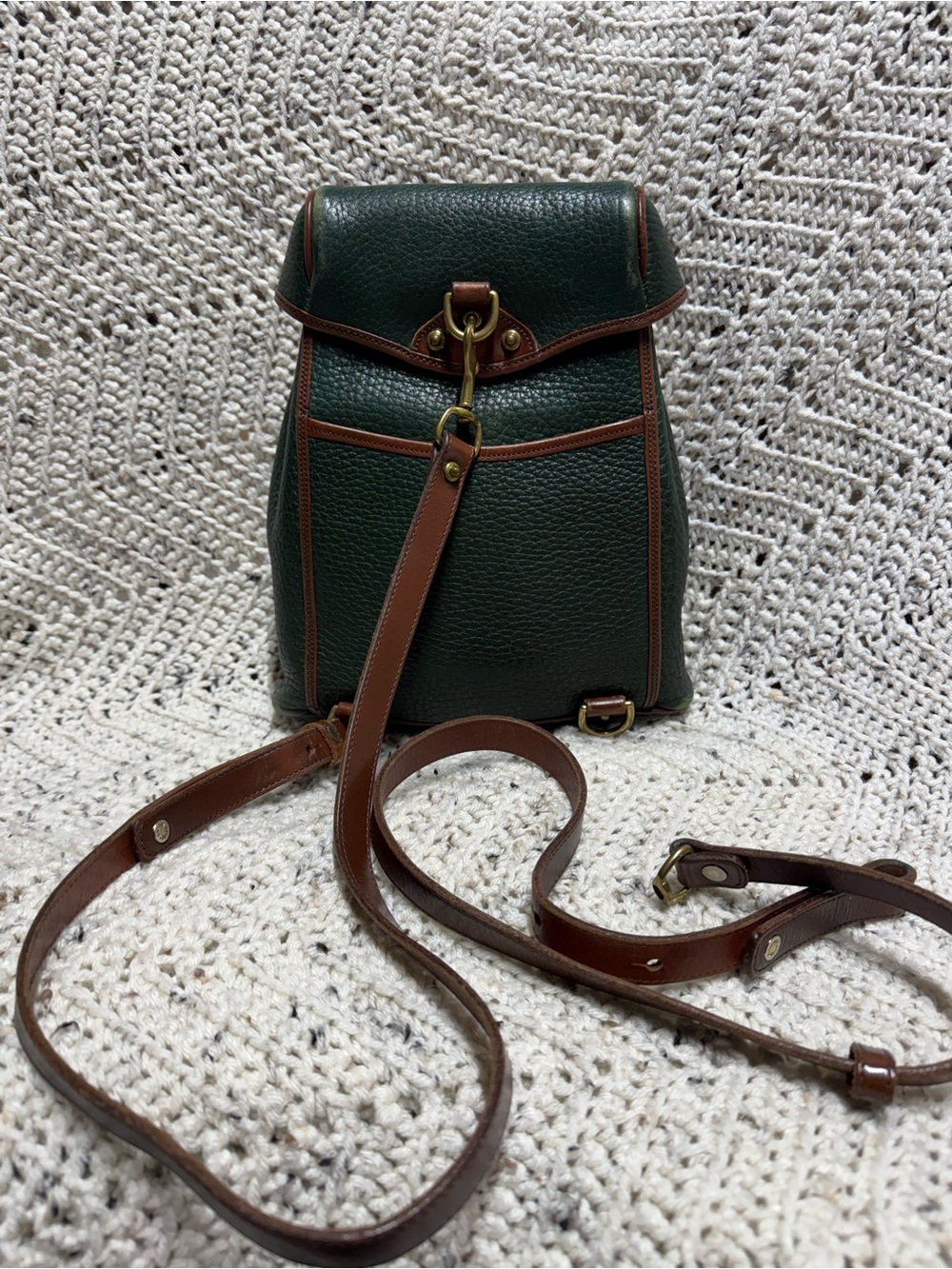 Vintage Dooney & Bourke Ivy Green Tassel Backpack - Picture 7 of 13